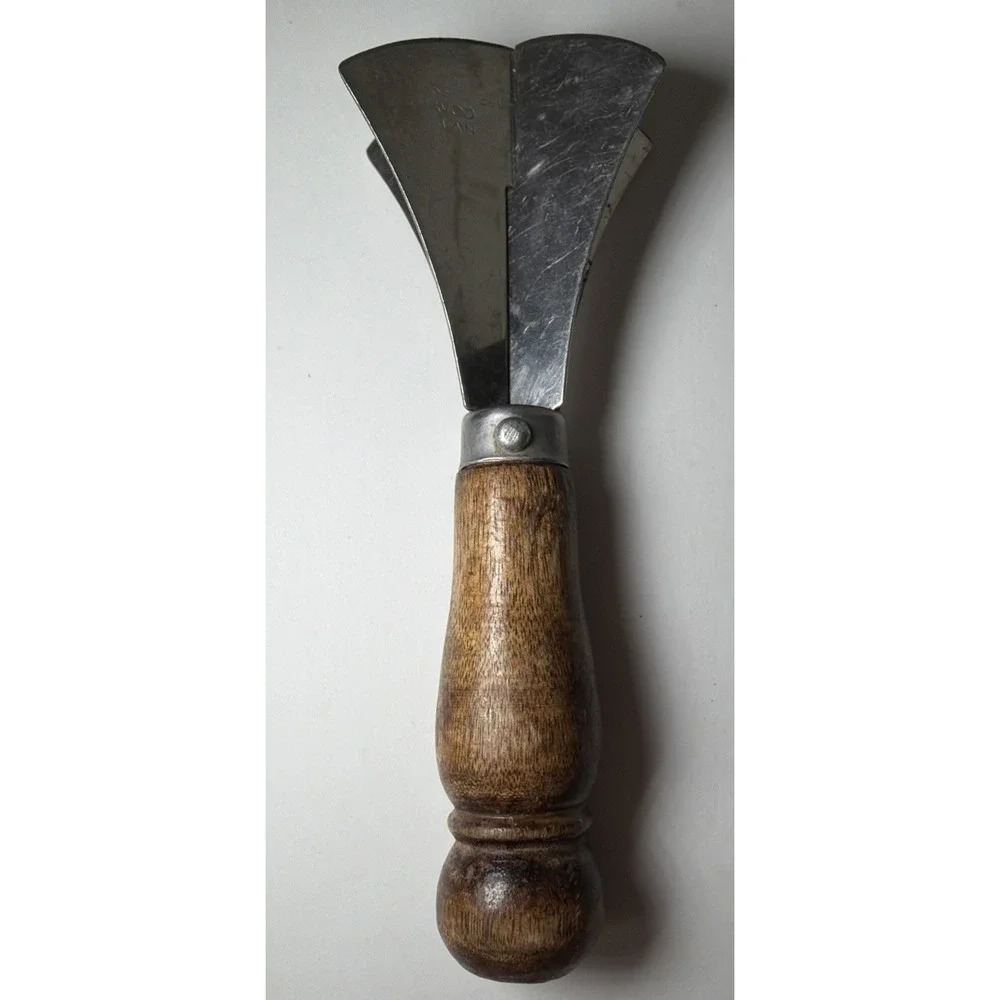 Vintage Travco Nut Herb Chopper Stainless Steel with Wood Handle 6x2